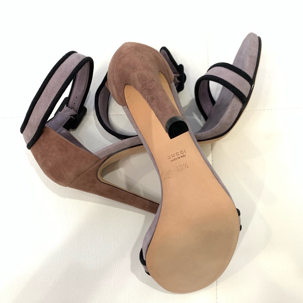 GUCCI Two-Tone Suede Heels Sz 40.5 - Picture 5 of 5